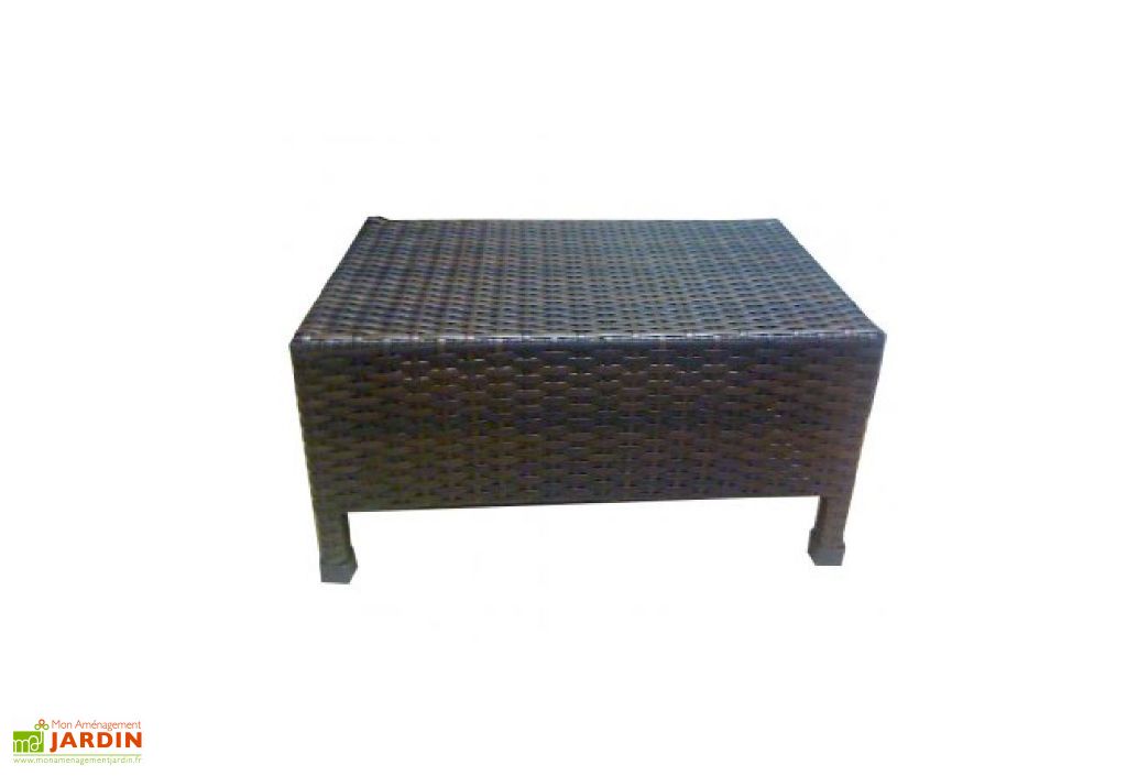 Desserte Table Basse En Resine Tressee 40x60cm Chocolat Dcb Garden