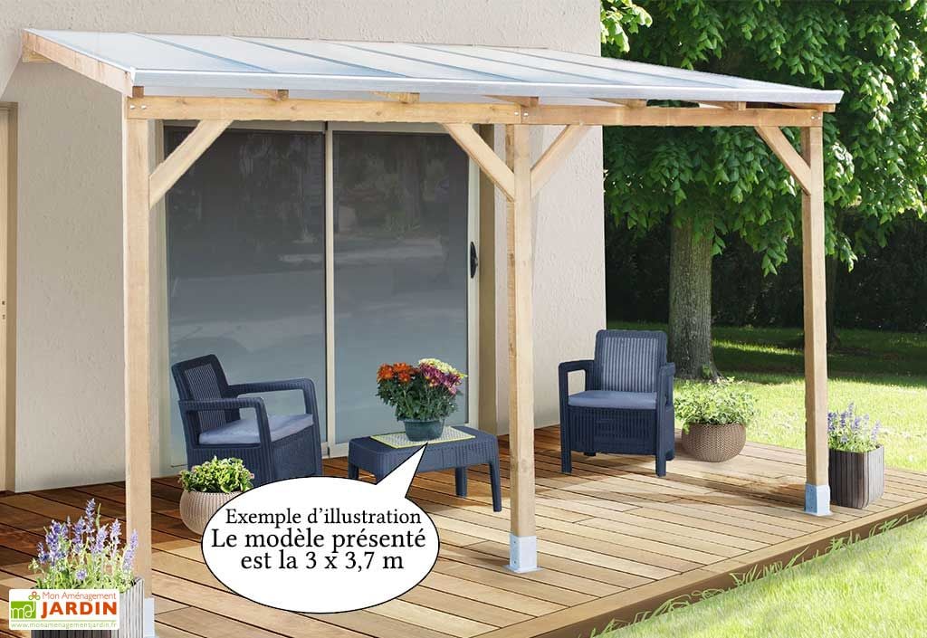 Pergola en Bois Traité Autoclave avec Polycarbonate 6mm ...