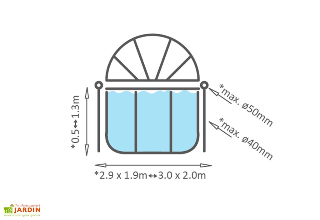 Couverture Pour Piscine Rectangulaire 3 00 X 2 00 M Dome De Protection Exit Toys