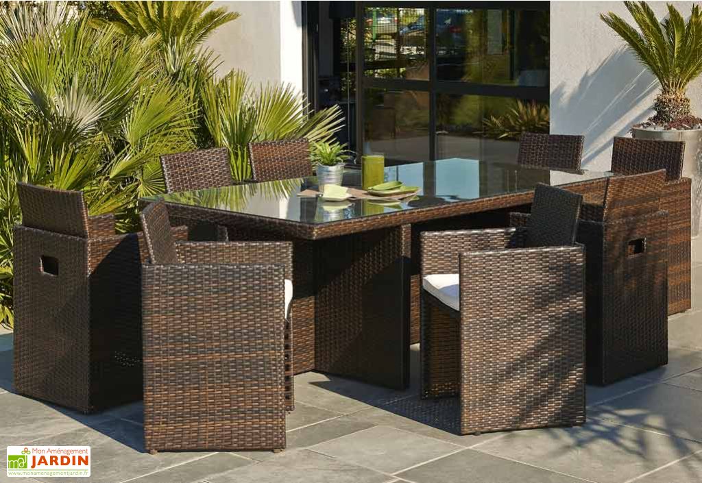 Salon De Jardin Resine Tressee Encastrable 8 Places Dcb Garden