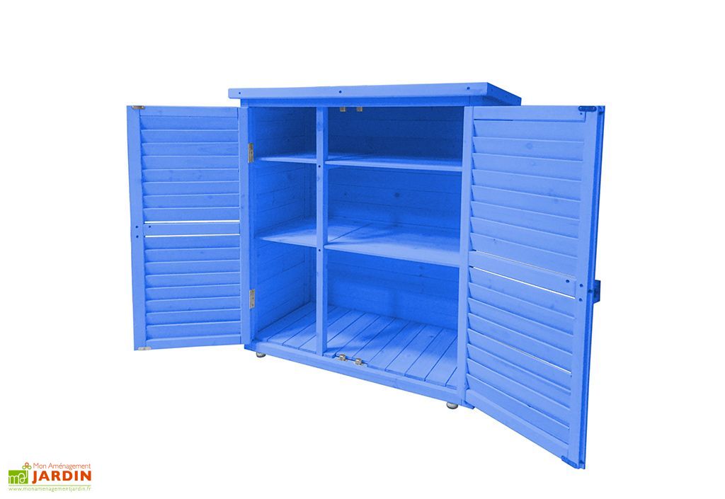 Ensemble De Meubles De Jardin En Bois Lasure Bleu 4 Pieces Habrita