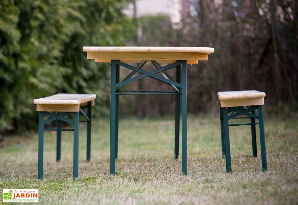 Table Pique Nique Et Bancs Pliables En Bois Massif Colmar Habrita