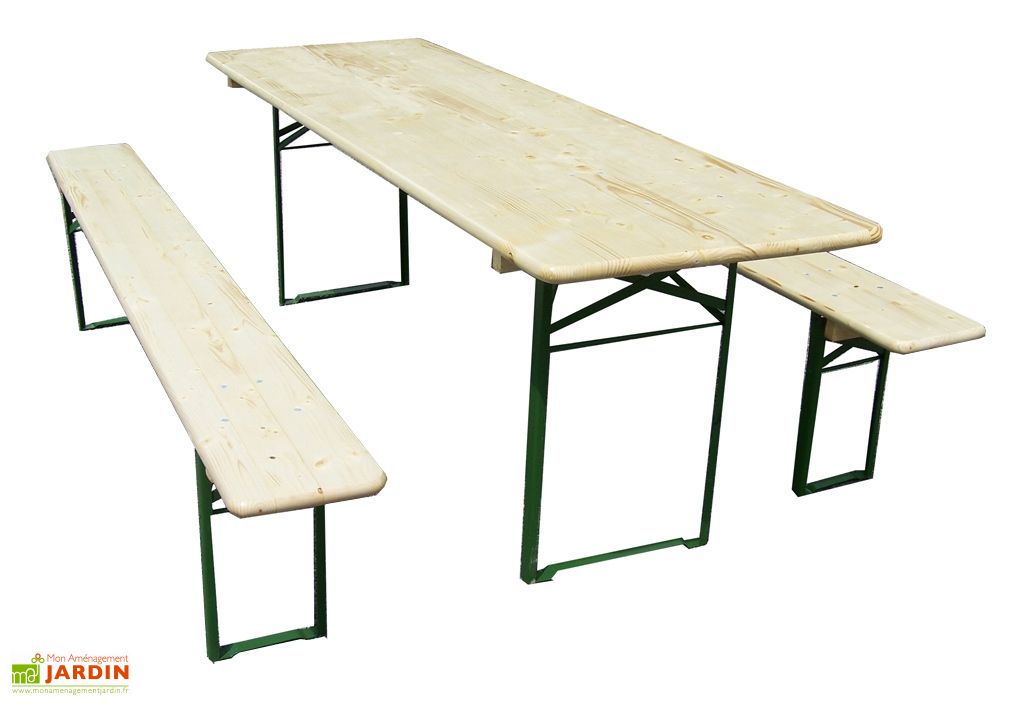 Table Pique Nique Et Bancs Pliables En Bois Massif Colmar Habrita
