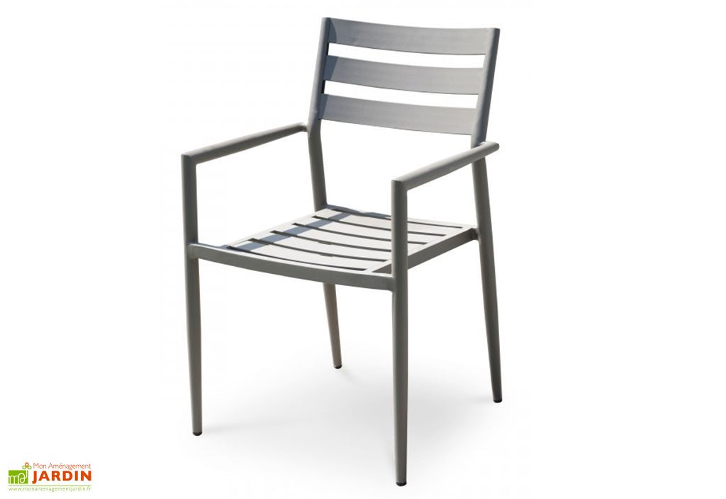fauteuil de jardin empilable en aluminium gabin