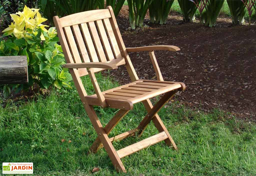 Fauteuil Jardin Pliant Bois Acacia Acapulco  Fauteuil acapulco bois d