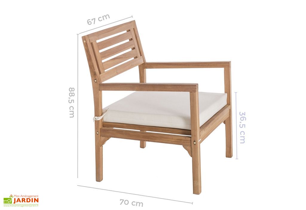 Fauteuil De Jardin En Bois De Teck Massif Kayla Mon Jardin