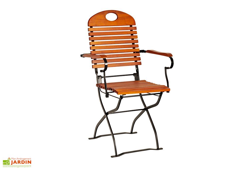 Salon De Jardin En Bois Pliable Flora Table 120 Cm 4 Fauteuils
