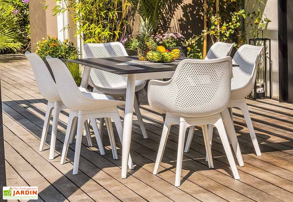 Fauteuil De Jardin Scandi Pvc Perfore Blanc Dcb Garden