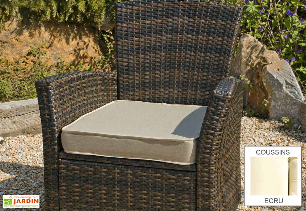 Lot de 2 Fauteuils de Jardin en Résine Tressée Alpes - Lot de 2