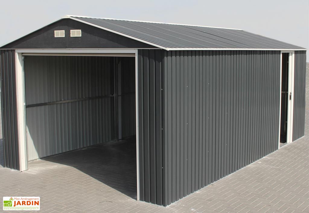 Garage En Metal Anthracite Duramax Grande Hauteur 350x570x260cm L L H Duramax