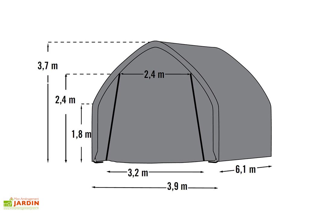 Garage Demontable Voiture Structure Acier Et Polyethylene Garage Souple Et Mobile En Acier Et Polyethylene 24 M 6 X 4 M