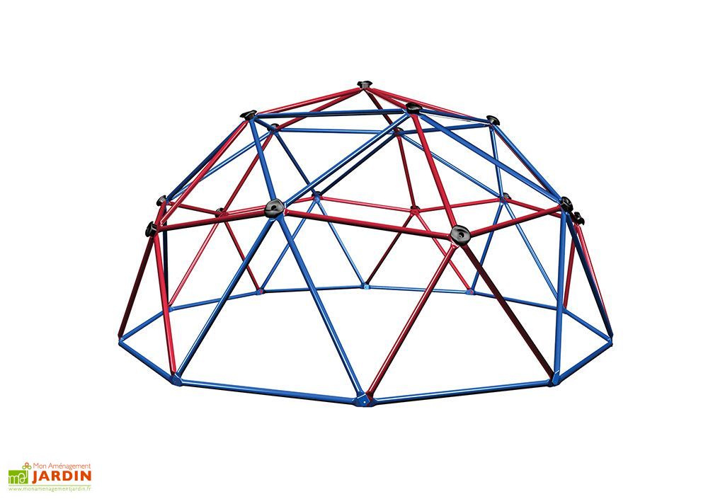 Pack Dôme à Grimper France Trampoline 3 M – Balançoire, Tente, Couverture – Jardin, Dès 3 Ans, Acier Galvanisé !