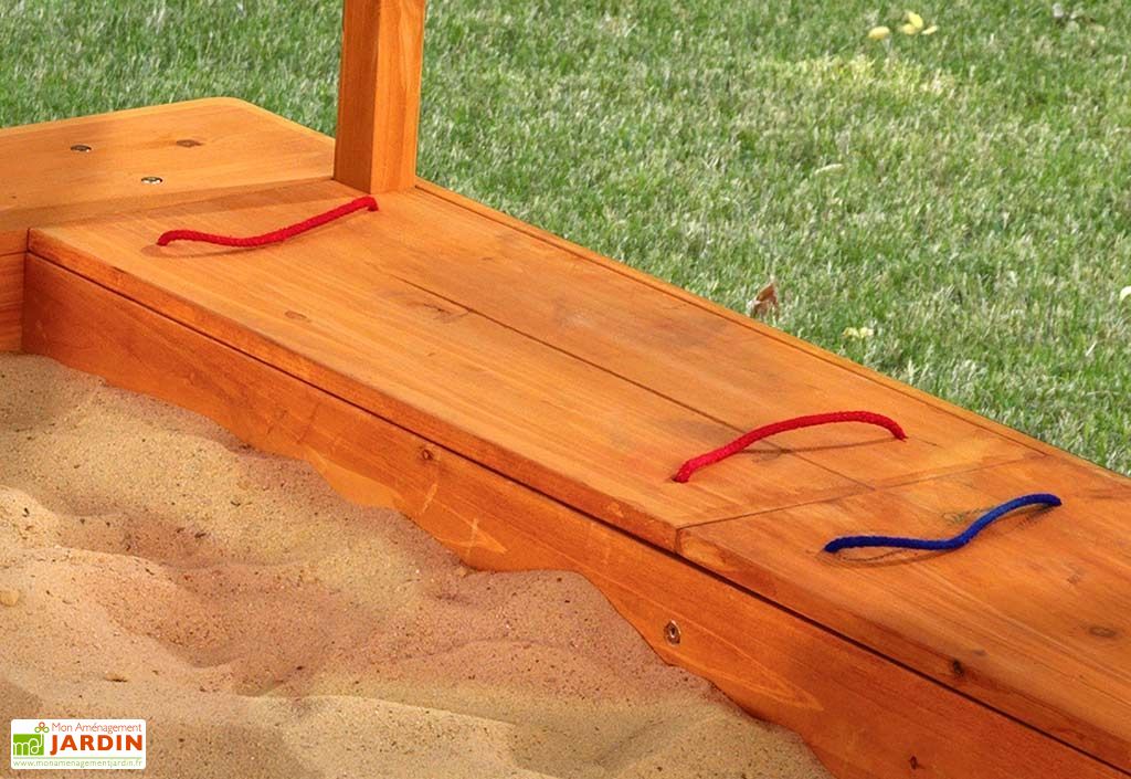 Bac A Sable En Bois Avec Auvent Bleu Et Blanc 160 Cm Kidkraft