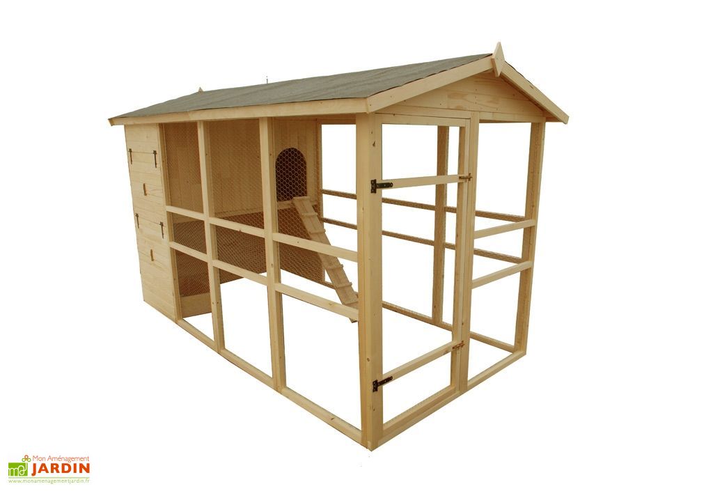 Poulailler En Bois Grande Taille Xxxl 12 Poules 175 X 350 X 205 Cm