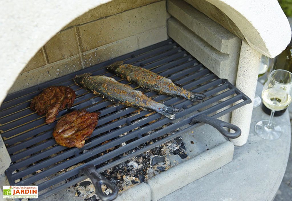 Grille en Fonte pour Barbecue 54 x 34 cm Buschbeck Grille en fonte pour barbecue en pierre