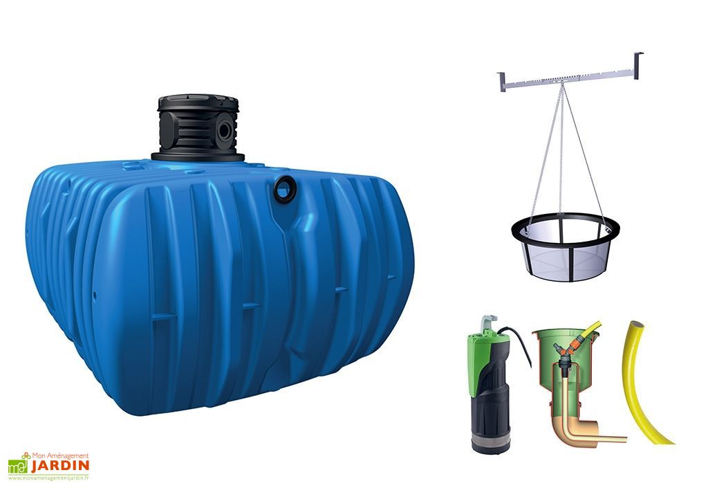 Cuve Enterrée Plate Kit Récupérateur d'Eau Flat Confort 5000 L Garantia