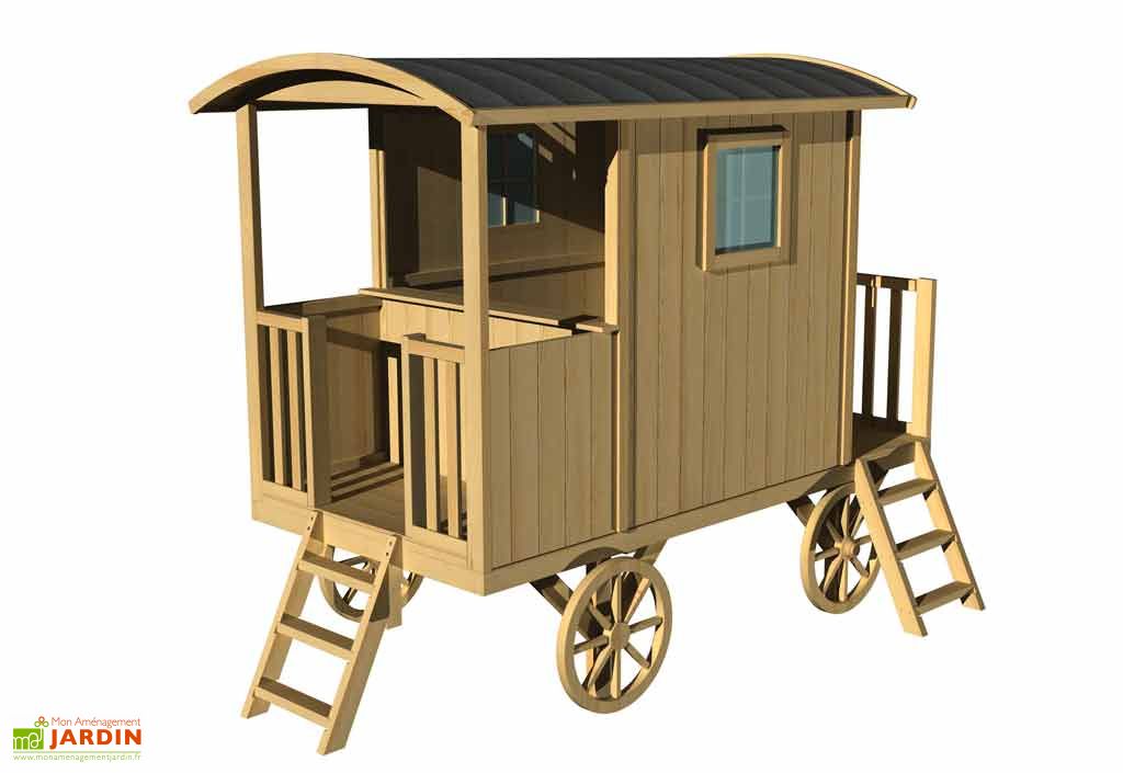maison roulotte pour enfant bois 3