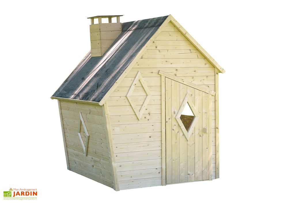 maisonnette pour enfants en bois brut 1 44 x 1 28 m wanda soulet