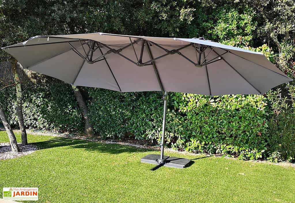 Parasol Deporte 3 Tetes 4 6 M En Aluminium Et Toile Grise Deporwide Givex