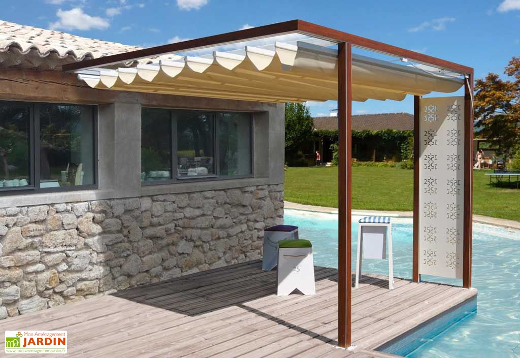 Pergola Adossée Toile Amovible - 25°&Cie