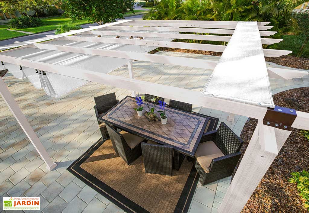 Pergola en aluminium effet bois Florida 12,25 m²