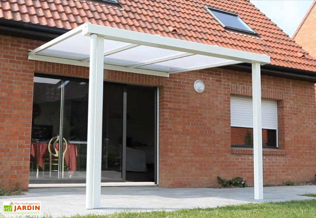 Tonnelle Blanche En Aluminium Avec Toile Grise En Polyester 4 X 3 M Pergola Pergola On The Roof Pergola With Roof