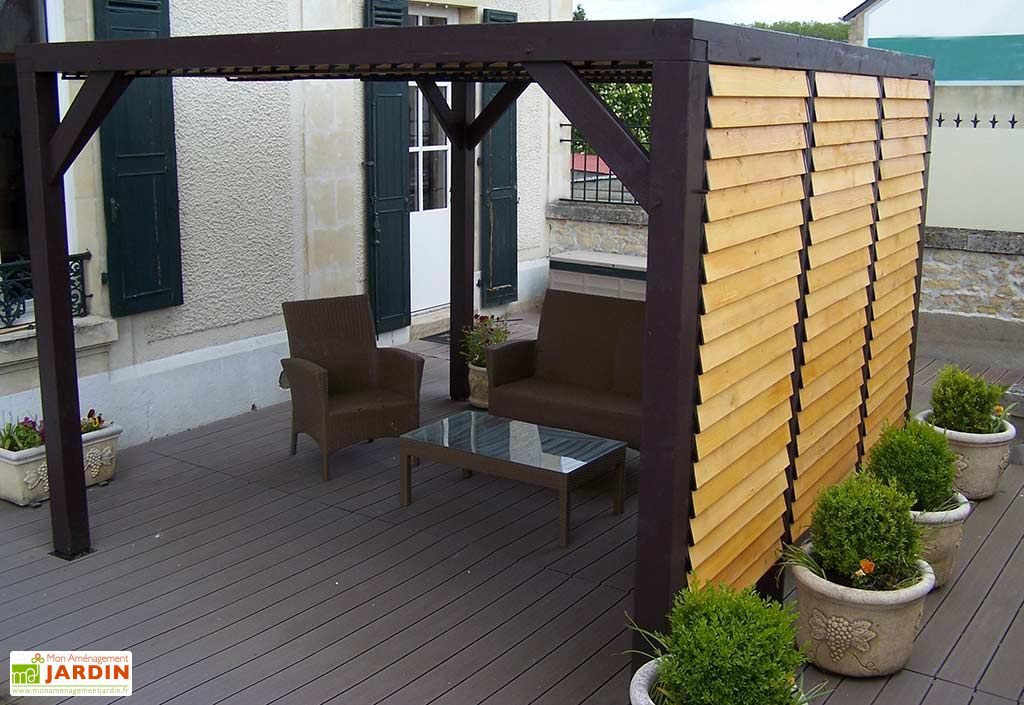Pergola Veneto Avec Lames Orientables En Bois 348x360cm Habrita