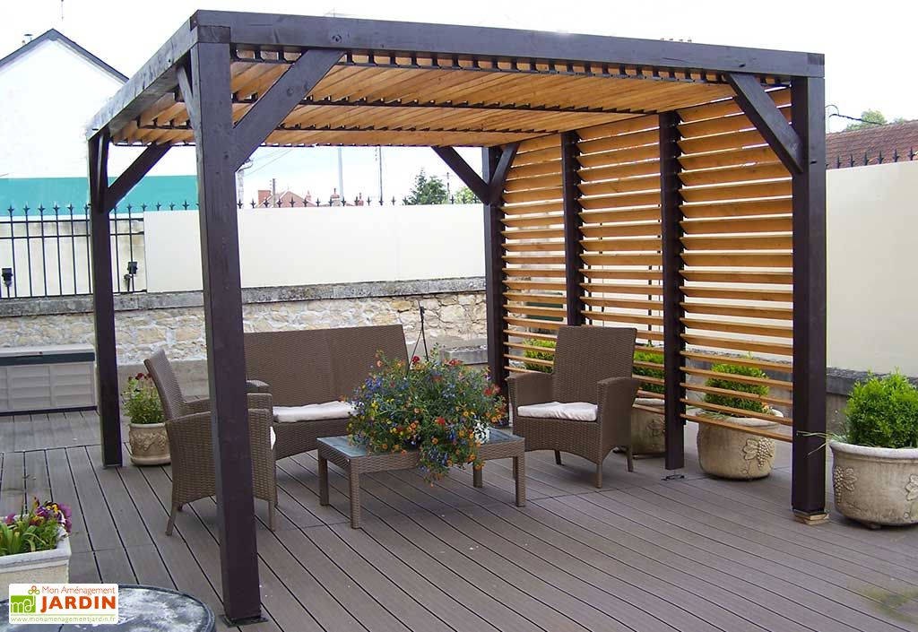 Pergola Veneto Avec Lames Orientables En Bois 348x360cm Habrita