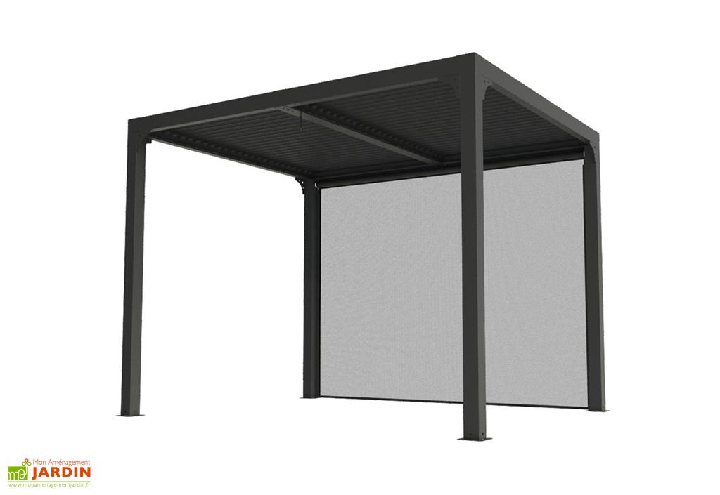 Pergola Bioclimatique En Aluminium Avec Store En Pvc 7 2 M Habrita