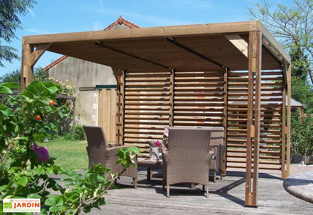 Pergola Bioclimatique Bois Traite Haute Temp Vantelles Toit