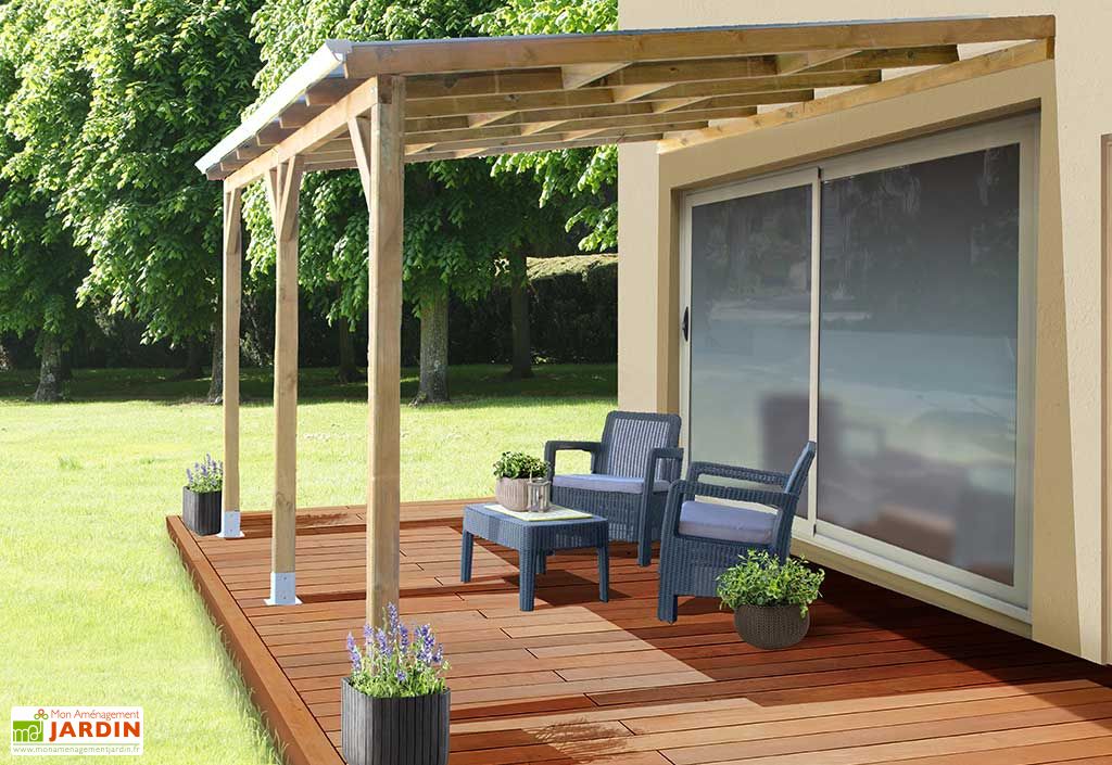 Pergola En Bois Traite Autoclave Avec Polycarbonate 6mm 3x3 7m Chalet Jardin