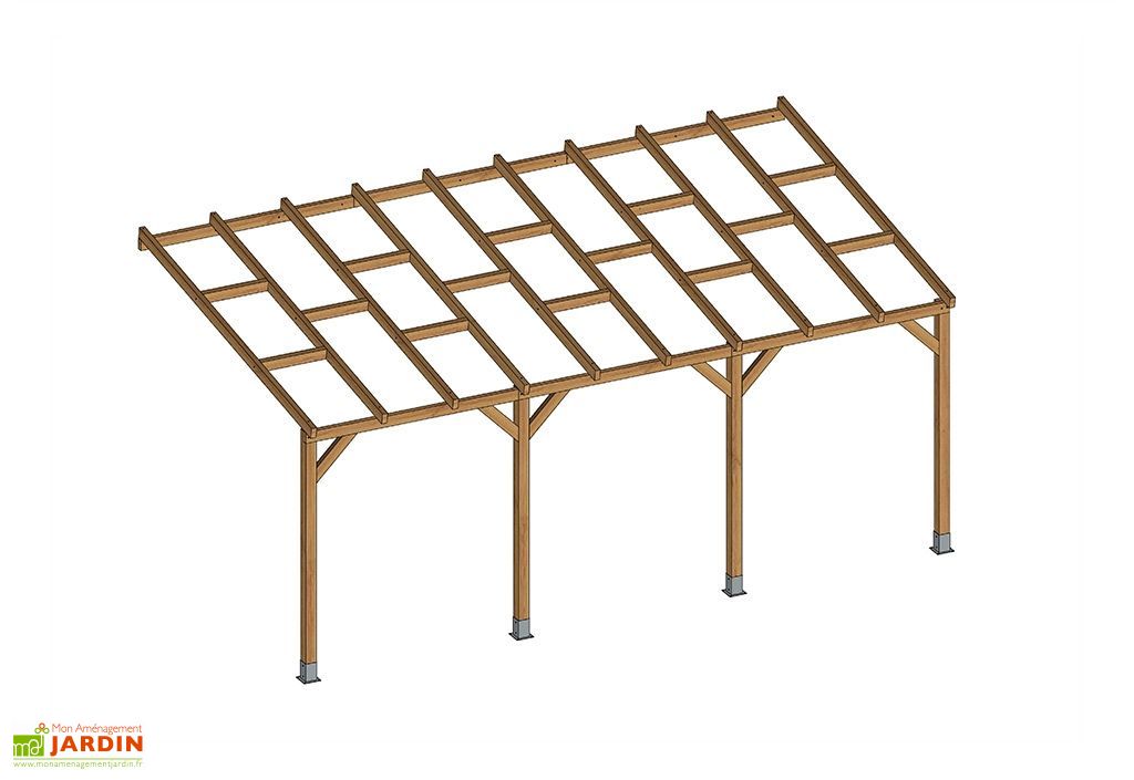 Pergola En Bois Traite Autoclave Sans Couverture 3x5 5m Chalet