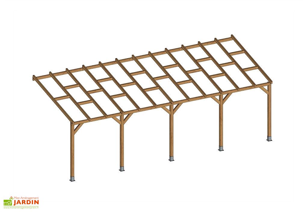 Pergola En Bois Traite Autoclave Sans Couverture 3x7 4m Chalet Jardin