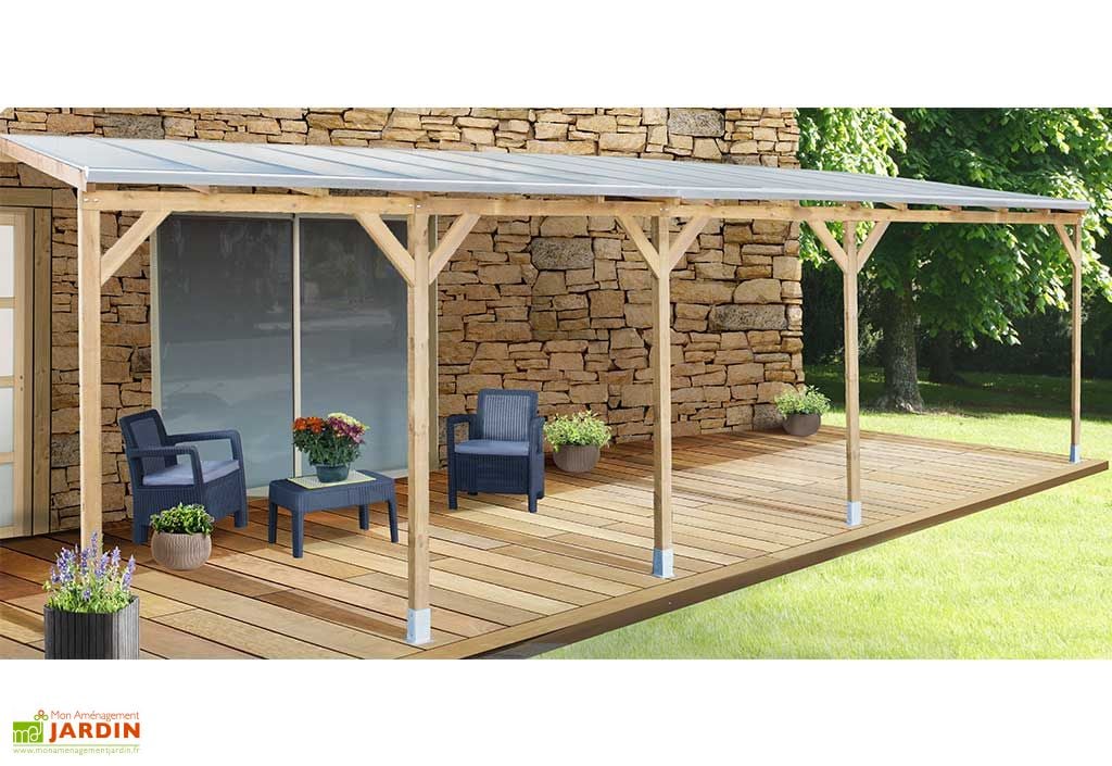 Pergola en Bois Traité Autoclave avec Polycarbonate 6mm ...