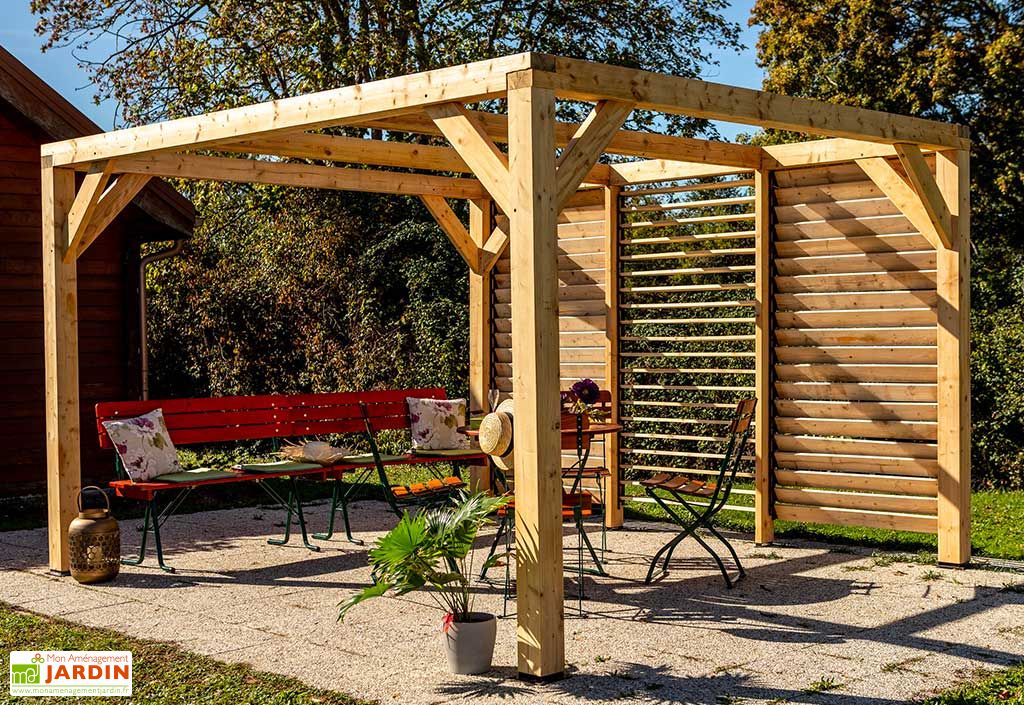 Pergola En Bois Sapin Douglas Ventelles Mobiles Sans Couverture 10