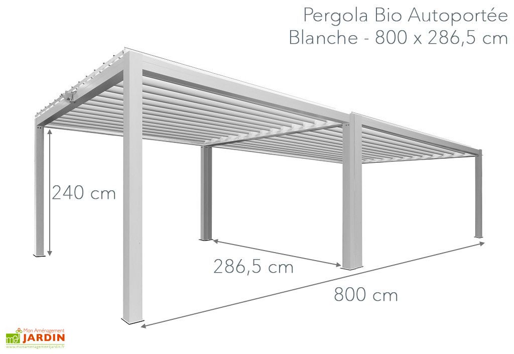 Pergola Bioclimatique Autoportee Suncontrol 8 X 3 M En Aluminium Nfi
