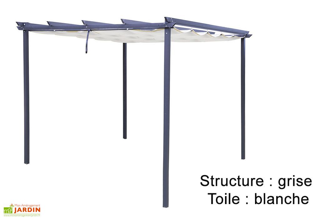Tonnelle Autoportee En Acier Et Toile Coulissante 3 X 3 M Thais