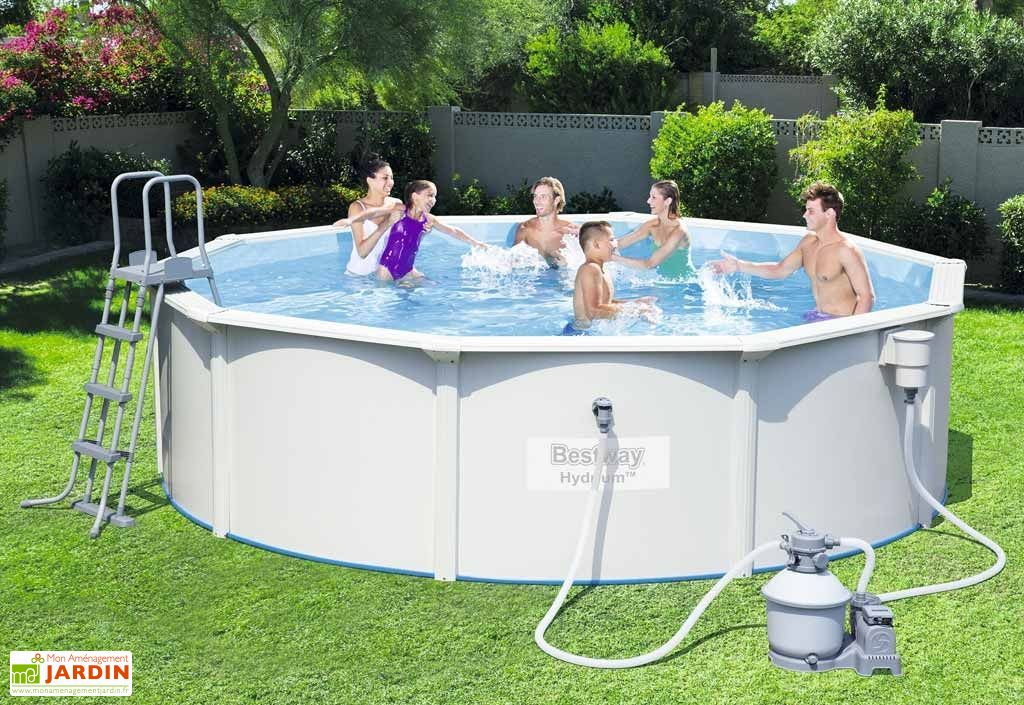 Piscine Autoportee Ronde En Acier Hydrium O 4 6m Filtre A Sable Bestway