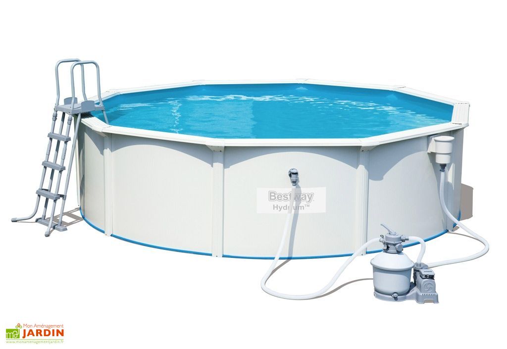 Piscine Autoportee Ronde En Acier Hydrium O 4 6m Filtre A Sable Bestway