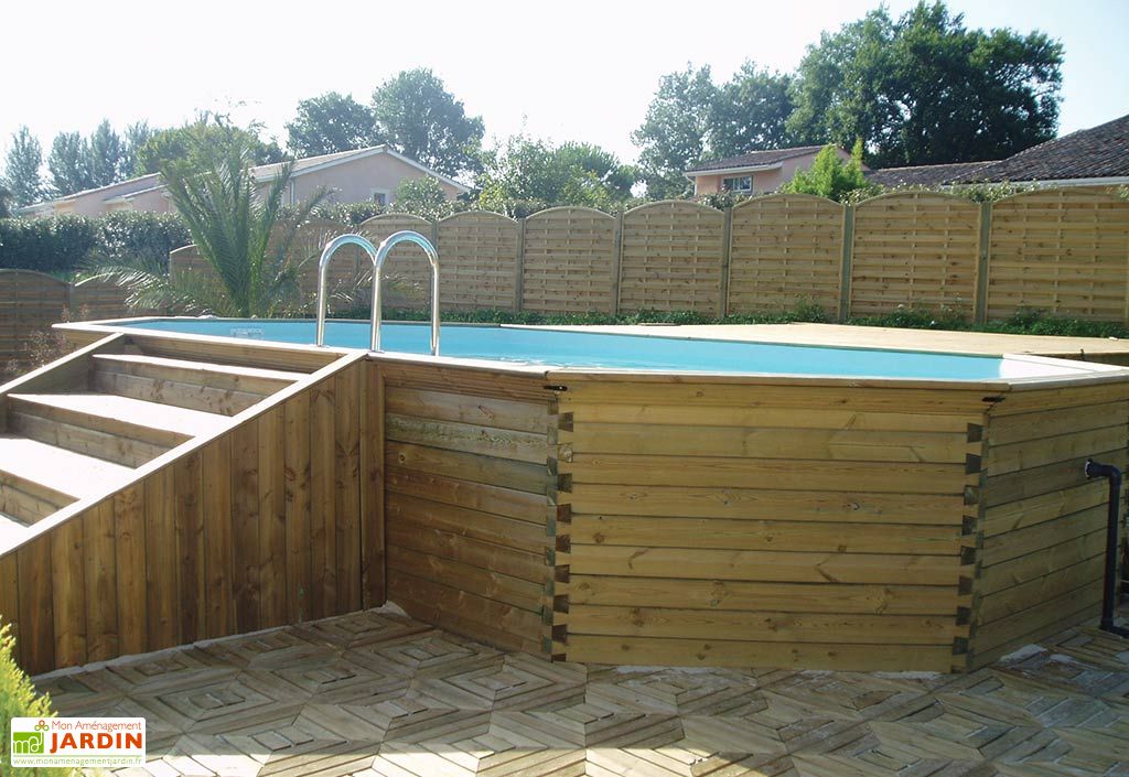 Piscine Bois Hors Sol Ovale Oblong 390 X 620 Cm Gardipool