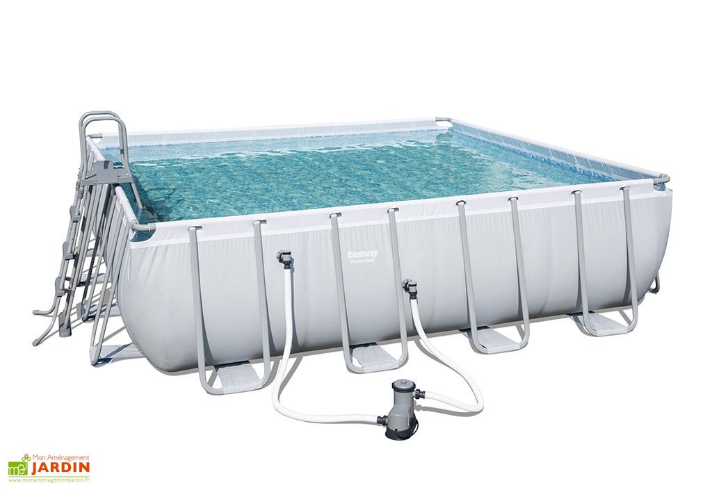 Piscine Tubulaire Hors Sol Carrée Power Steel 488x122 Cm 24 031 L