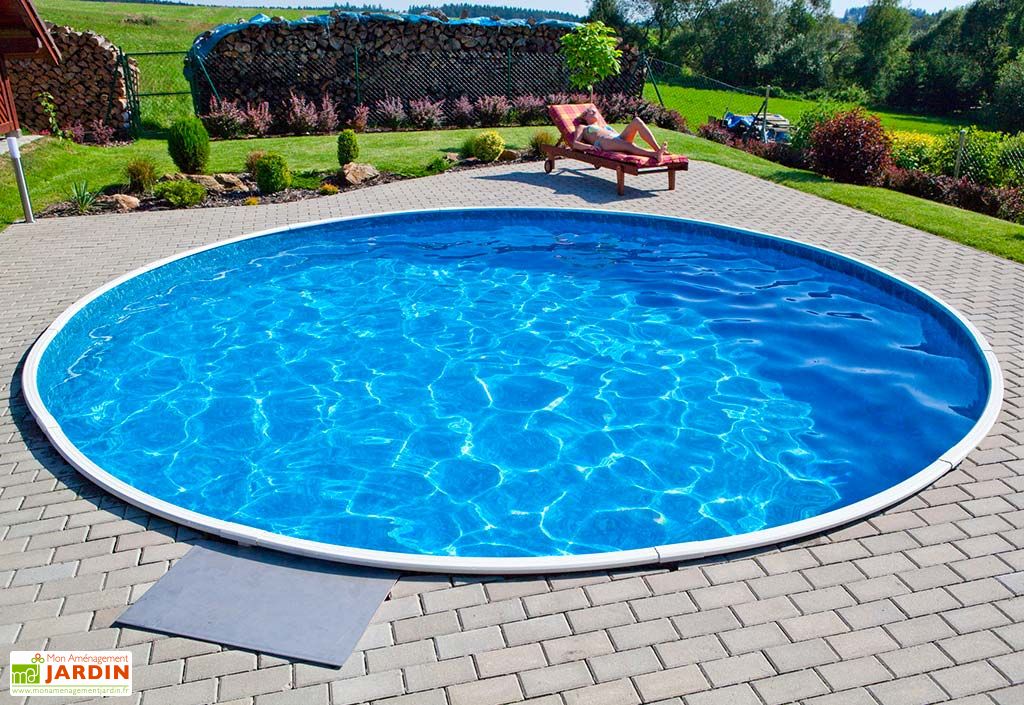 Piscine Semi-Enterrée en Acier Imitation Bois Azuro VAR ...