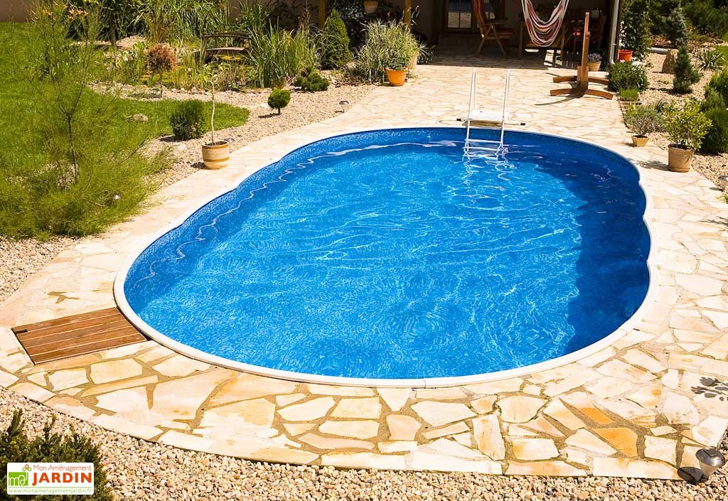 Piscine Hors-Sol / Semi-Enterrée en Acier Imitation Bois ...