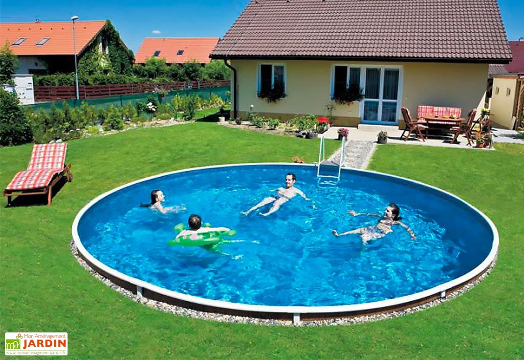 Piscine Hors-Sol / Semi-Enterrée Acier Imitation Bois ...