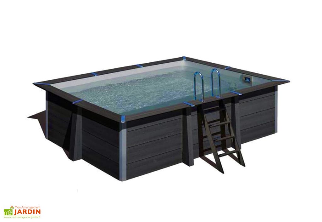 piscine hors sol en composite et acier portbail 3 65 x 5 24 m just apose