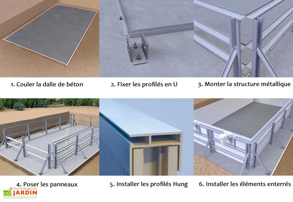 piscine modulaire en metal a enterrer infinit eau 3 tailles gardipool