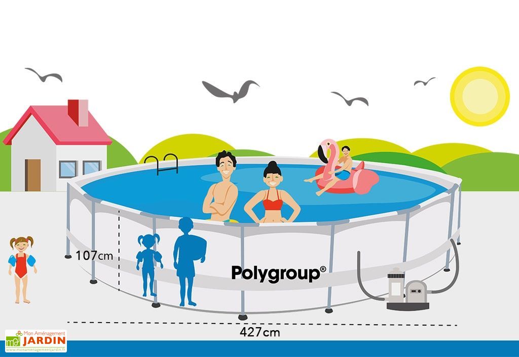 piscine tubulaire en metal et pvc ronde imitation osier elite o 4 m summer waves