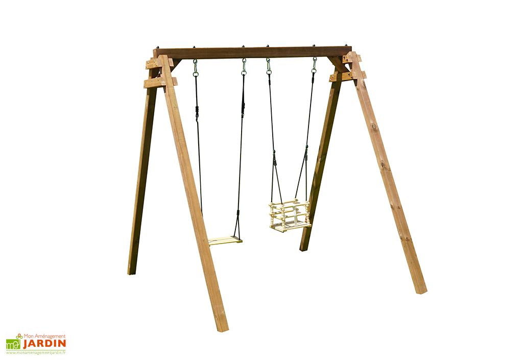 portique en bois eco friendly 1 balancoire 1 siege bebe ambre soulet
