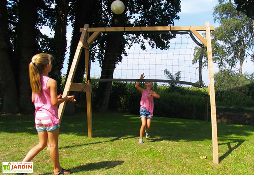 Portique Balancoires En Bois Family Fun 2 Balancoires 2 Filets