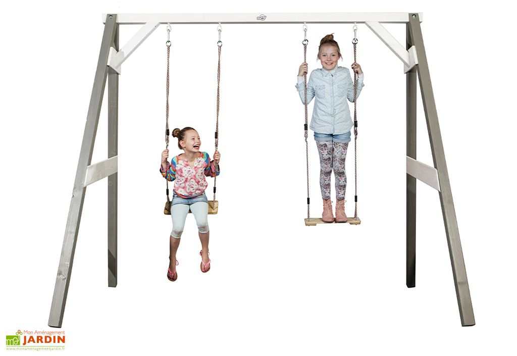 Portique Double Balancoires En Bois De Hemlock Axi